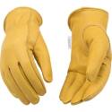 Women's Large, Tan, Golden Full Grain Cowhide, Easy-On Cuff,  Keystone Thumb, Heatkeep Thermal Insulation Glove