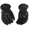 Extra-Large Lined Black Grain Goatskin Driver Glove