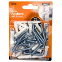 #6-8 X 1-Inch Plastic Anchor With Screws, 30-Piece Pack