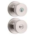 Round Brushed Nickel Pismo Keyed Entry Knob