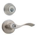 690 Balboa Keyed Entry Lever And Single Cylinder Deadbolt Combo Pack In Satin Nickel