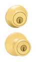 Tylo Polished Brass Entry W/Double Cylinder Deadbolt Combo Pack