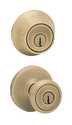Tylo Antique Brass Entry W/Double Cylinder Deadbolt Combo Pack