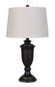 26-1/2-Inch Oil Rubbed Bronze Metal Table Lamp With White Linen Shade