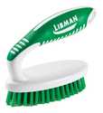 Libman 15 Small Scrub Brush, Ergonomic Handle, Santoprene Handle, Green Handle