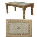 8-Foot Marble Top Dining Table With Stone & Star