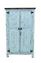 Distressed Turquoise 2-Door Cabinet