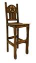 30-Inch Medio Finish Barstool With Wood Seat And Stone Star