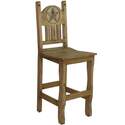 30-Inch Barstool With Wood Seat & Stone Star