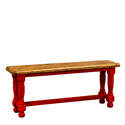 4-Foot Red Washed Bench