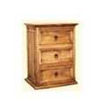 3-Drawer Honey Pine Nightstand