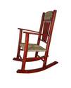 Red Rocking Chair With Wicker Seat