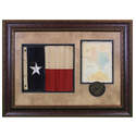 Shadowbox With Texas Flag, Letter And Seal