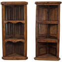 Old Wood Hand-Crafted Corner Bookcase