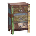 Painted Reclaimed Wood Small 3 Drawer End Table