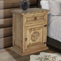 Honey Stained Nightstand With Rope & Star