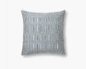 22 X 22-Inch Blue & Ivory Indoor/Outdoor Throw Pillow