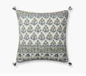22-Inch Blue & Multi-Colored Throw Pillow With Tassels