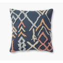 22-Inch Blue & Multi-Colored Poly-Filled Throw Pillow