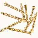 #13 x 1-1/4 in Metal Screw Nails For Carpet 12pk Brass