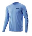 Men's Large Dusk Blue Horizon Lines Pursuit Long Sleeve Shirt