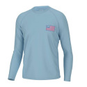 Medium Crystal Blue Huk And Bars Long Sleeve T-Shirt
