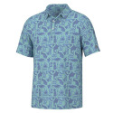 Pursuit Performance Marine Blue Tiki Beach Short Sleeve Men's Polo Shirt, XL