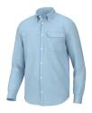 Tide Point Crystal Blue Button Long Sleeve Men's Fishing Shirt, M