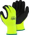 Small High-Visibility Yellow Knit Glove With Rubber Palm