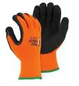 Medium High-Visibility Orange Knit Gloves With Black Latex Dipped Palm