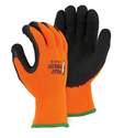 Large High-Visibility Orange Knit Gloves With Black Latex Dipped Palm 