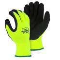 Large High-Visibility Yellow Knit Gloves With Black Latex Dipped Palm 