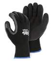 Medium Black Knit Gloves With Black Latex Dipped Palm