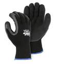 X-Large Black Knit Gloves With Black Latex Dipped Palm