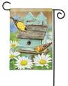 Finches And Flowers Garden Flag