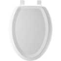 Elongated Molded Wood Traditional Design Toilet Seat White