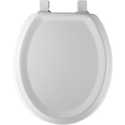 Round Molded Wood Traditional Design Toilet Seat White