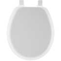 White Round Molded Wood Toilet Seat With Ez Clean Hinges