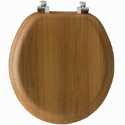 Round Wood Veneer Toilet Seat Natural Oak