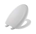 White Elongated Slow Close Plastic Toilet Seat