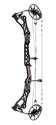 Monster Wake Compound Bow, Right Hand, 70 Pound Draw Weight, 25-30 Inch Draw Length, Black