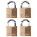 4-Pack, 1-9/16-Inch Wide Solid Brass Body Padlock