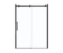 56-1/2 To 59 x 78-3/4-Inch 8mm Matte Black Halo Sliding Shower Door With Clear Glass, For Alcove