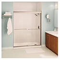 Aura Sliding Shower Door with Alcove Installation — 55-59 x 57 in. 6 mm, Clear Glass, Brushed Nickel