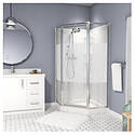 Himalaya Shower Kit — 38 x 38 x 74 1/4 in., Center Drain, White, Chrome Finish