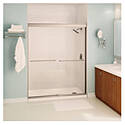 Aura Sliding Shower Door with Alcove Installation — 55-59 x 71in. 6mm, Clear Glass, Brushed Nickel