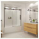Halo Sliding Tub Door for Alcove Installation — 56-1/2 to 59 x 59 in., Clear Glass, Dark Bronze