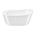 58-Inch X 32-Inch White Finlay AcrylX™ Freestanding End Drain Bathtub With White Skirt