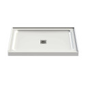 47-7/8-Inch x 32-Inch White Acrylic Alcove Or Corner Shower Base With Center Drain