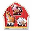 3-Piece Barnyard Animals Jumbo Knob Puzzle